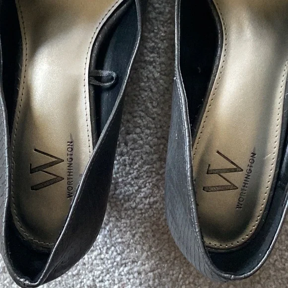 Worthington heels gray a snake leather look size 9 - Picture 2 of 9